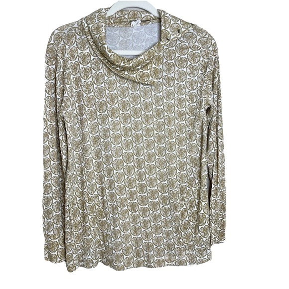 kate quinn Tops - kate quinn womens Top‎ Fruit Citrus Blouse Bamboo Lagenlook Artsy Mock Neck Boho